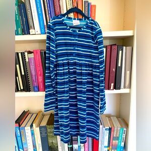 Hanna Anderson Girls blue velvet dress size 10
